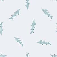zitronenhai nahtloses muster im skandinavischen stil. Meerestiere Hintergrund. vektorillustration für kinder lustiges textil. vektor