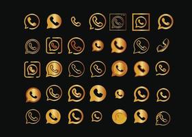 goldenes whatsapp-symbol vektor