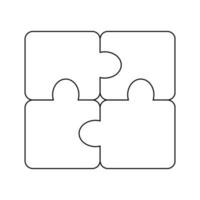 Umriss-Puzzle-Symbol. 4 Teile Puzzle-Design-Illustration vektor