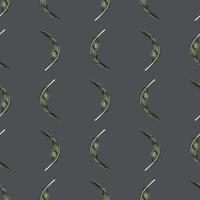 Nahtloses Muster Bananenblatt auf grauem Hintergrund. schönes tropisches blatt des verzierungssommers. vektor