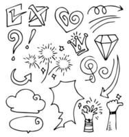 Doodle-Element-Vektor-Set, für Konzeptdesign. vektor