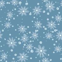 abstrakt blom seamless mönster med små daisy blommor element. blå bakgrund. vektor