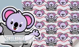 nahtloses muster der niedlichen koala-yoga-karikatur vektor