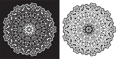 Schwarz-Weiß-Mandala-Ornament vektor