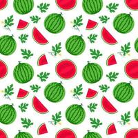 Muster aus Wassermelone und Wassermelonenscheiben. für Hintergrund, Tapeten, Banner, Geschenkpapier, Textilien, Postkarten vektor