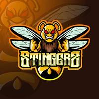 bee stingers maskot esport logotypdesign. vektor