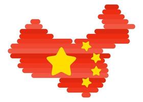 China-Kartenposter. Flagge flacher Stil neuer Vektor