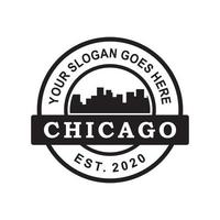 chicago skyline silhouette vektor, amerika logo vektor