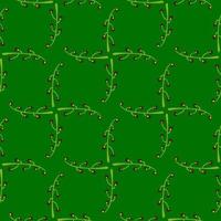 helles, nahtloses muster mit zweigen und beerenverzierung. grüner Hintergrund. Naturdruck. vektor
