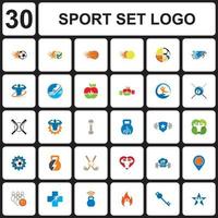 sport set logotyp, hälsosam sport logotyp vektor