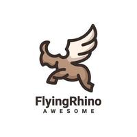 illustration vektorgrafik av flygande noshörning, bra för logotypdesign vektor
