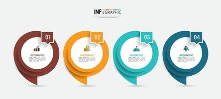 fyra steg business infographics mall vektor