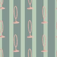dekorativa sömlösa mönster med rosa färgade cirkus ring prydnad. grå randig bakgrund. vektor