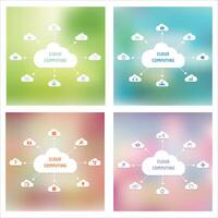 Vektorwolken-Datenverarbeitungstechnologie-Zusammenfassungsentwurf vektor