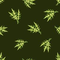 Nahtloses Muster Bündel Rucolasalat auf dunkelgrünem Hintergrund. einfache Verzierung mit Salat. vektor