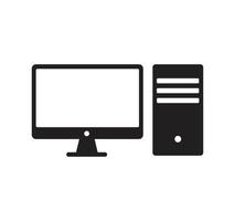 enkel dator, bärbar dator ikon. vektor illustration