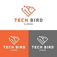 Tech Bird minimalistisches Logo vektor