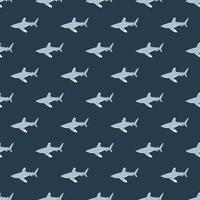 ozeanischer Weißspitzenhai nahtloses Muster im skandinavischen Stil. Meerestiere Hintergrund. vektorillustration für kinder lustiges textil. vektor