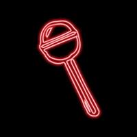 rotes Neon-Lutscher-Schild. Neon-Lutscher-Symbol. Vektor-Illustration vektor