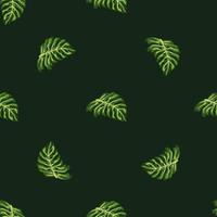 geometriska palm lövverk sömlösa mönster med gröna monstera blad former. exotisk bakgrund. vektor