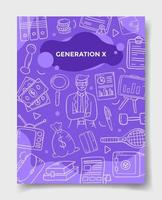 generation x geschäftskonzept mit gekritzelstil für vorlagen von bannern, flyer, büchern und zeitschriften vektor