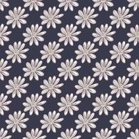 dekoratives nahtloses muster mit einfachen gänseblümchenblumenschattenbildern. Marineblauer Hintergrund. Naturdruck. vektor