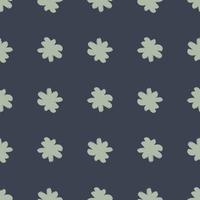 Nahtloses Muster im minimalistischen Stil mit abstrakten Blütenknospenelementen. dunkler heller marineblauer Hintergrund. vektor