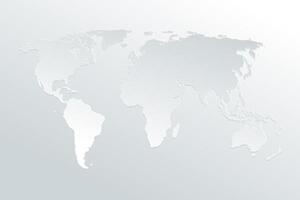 Politisk papperskarta av världen på en grå bakgrund. Papperskonst världskarta. vektor