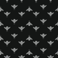 dunkles nahtloses muster mit grauen fliegenden vögeln formt verzierung. brauner Hintergrund. vektor