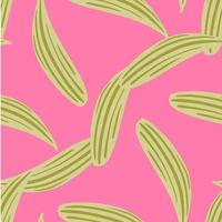 helles, nahtloses Muster mit zufälligen Blättern Maiglöckchen. rosa Hintergrund. Naturkulisse mit einfachem Design. vektor