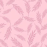 slumpmässiga naturliga sömlösa mönster med slumpmässiga abstrakta bladgrenar former. rosa bakgrund. organisk stil. vektor