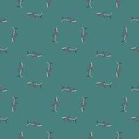 valhaj sömlösa mönster i skandinavisk stil. marina djur bakgrund. vektor illustration för barn rolig textil.