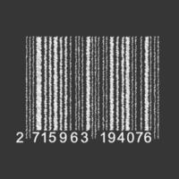 Barcode isoliert auf grauem Hintergrund. universeller Produkt-Scan-Code im Doodle-Stil. vektor