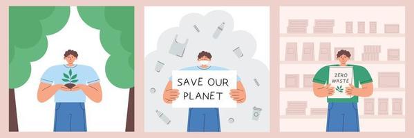 Set Save Planet-Konzept vektor