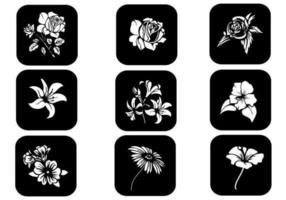 Svartvitt Floral Vector Pack