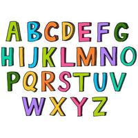 handgezeichnete doodle lustige schriftart. Satz von Skizze niedlichen Alphabet. vektorillustration für zeitschriften, drucke, webplakate, handgezeichnete typografie usw. vektor