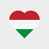 die flagge von ungarn in herzform. Vektorsymbol der ungarischen Flagge isoliert auf weißem Hintergrund vektor
