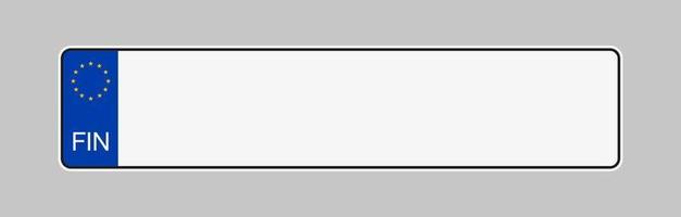 registreringsskylt för finland. fordons registreringsskyltar ram vektor isolerade. mall för finsk bilnummerskylt.