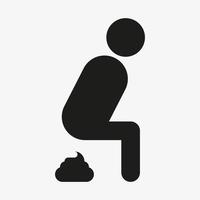 Pooping-Symbol isoliert auf weißem Hintergrund. WC-Symbol