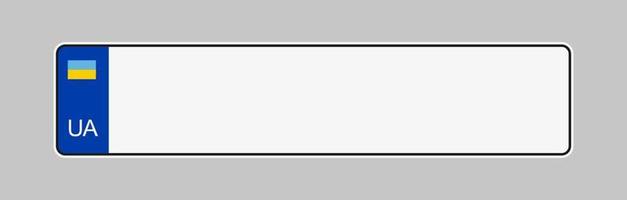 Ukrainas registreringsskylt. fordons registreringsskyltar ram vektor isolerade. ukrainsk bil nummerskylt mall