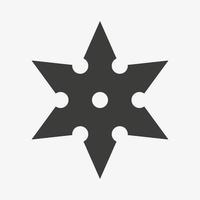 Ninja Shuriken Wurfstern flaches Vektorsymbol isoliert auf weißem Hintergrund. Ninja-Star-Illustration für Spiele und Websites vektor