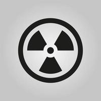 Vektorschwarzes Strahlungssymbol auf grauem Hintergrund vektor