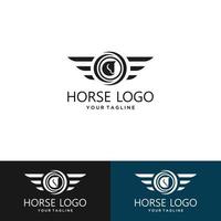 Vektorlineare Symbole und Logo-Designelemente - Pferdevektor vektor