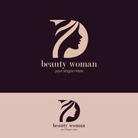 sillhouette stil kvinnors frisyr skönhetssalong logotyp mall vektor