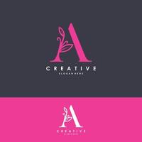 en initial logotyp för skönhetsvektor, handskriftslogotyp med initial signatur, bröllop, mode, smycken, boutique, blommig och botanisk med kreativ mall för alla företag eller företag vektor