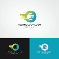 tecnology logotyp mall vektor