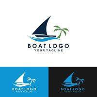 segelbåt logotyp design vektor baserad mall illustration