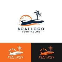 Segelboot-Logo-Design, vektorbasierte Vorlagenillustration vektor