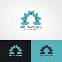 Logo Wajah Siluet, Kepala, Logo Wajah Terisolasi. gunakan für salon kecantikan, spa, desain kosmetik, dll vektor