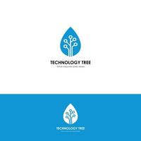 Technologie-Baum-Logo auf weißem Hintergrund. Vektor-Illustration vektor